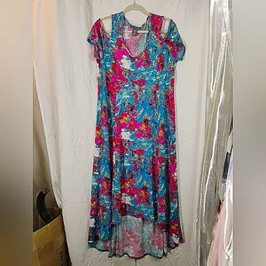 Floral Multicolor High Low Maxi Dress
